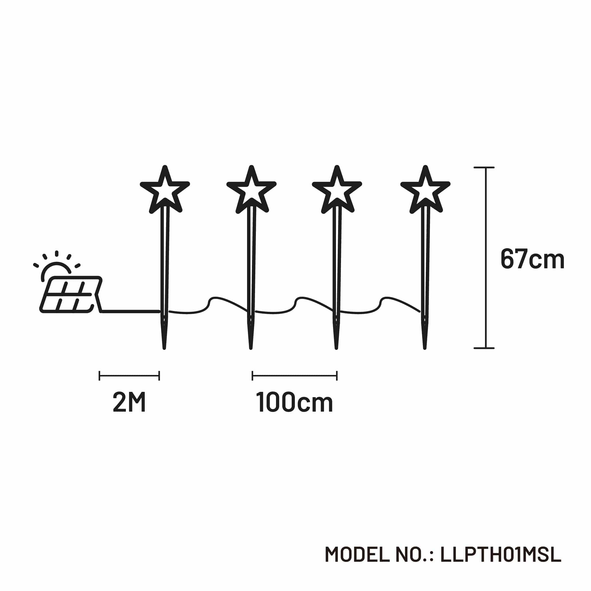 Promo Christmas Path Light Solar Power Set of 4 LED Star Path Light LLPTH01MSL-P
