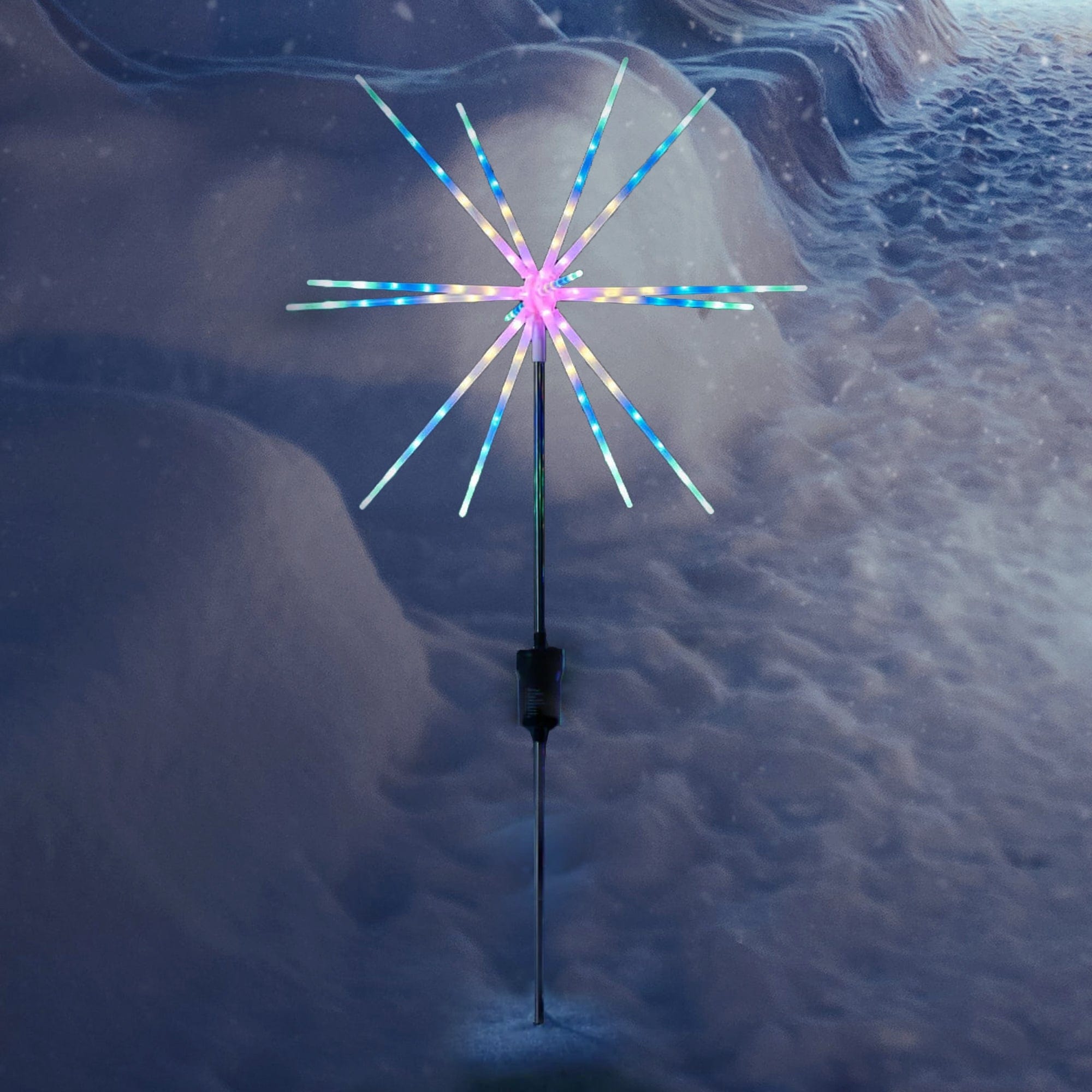 Promo Christmas Path Light Multicolour Solar Powered Starburst Pathway Stake Light LLPTH09M-P