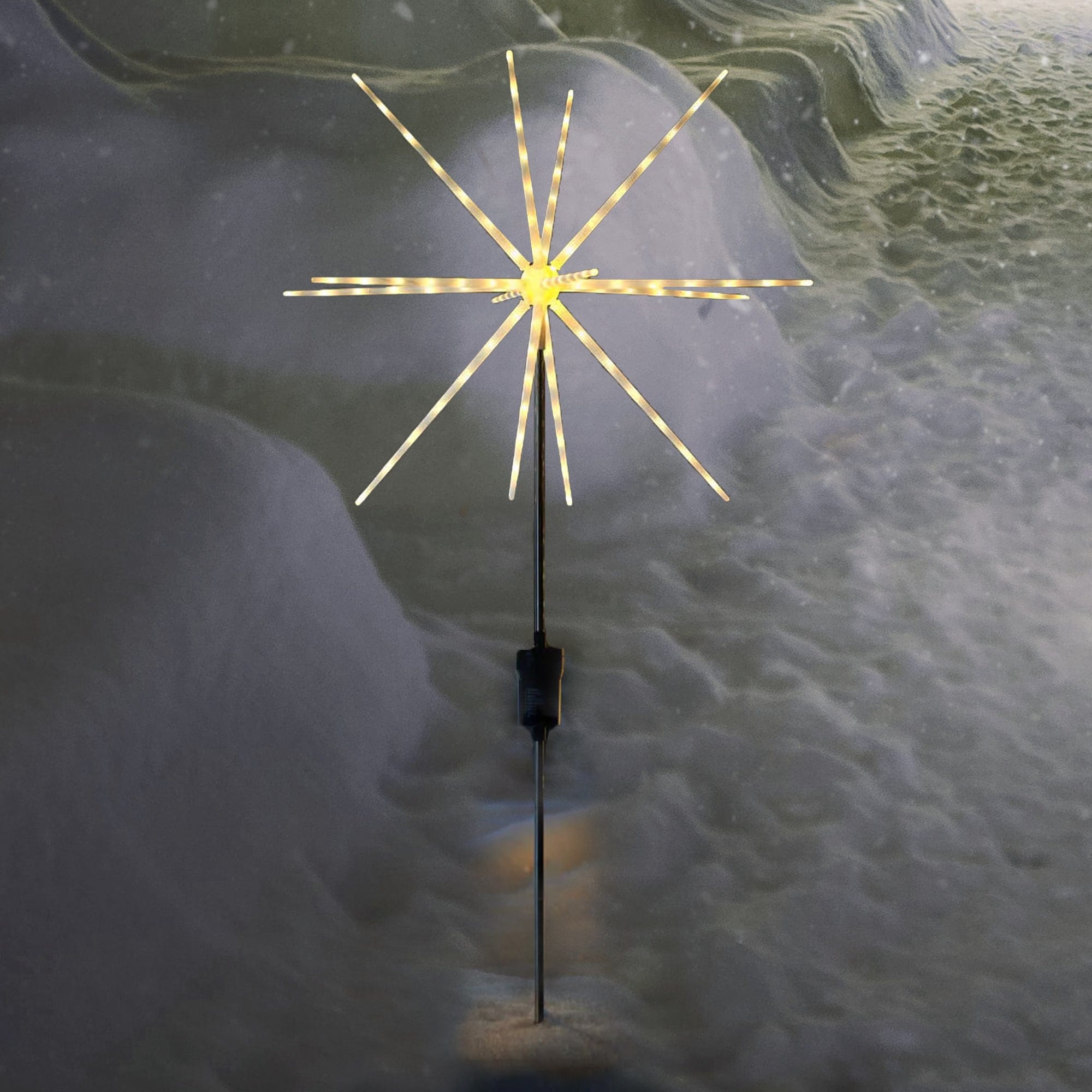 Promo Christmas Path Light Warm White Solar Powered Starburst Pathway Stake Light LLPTH09WW-P