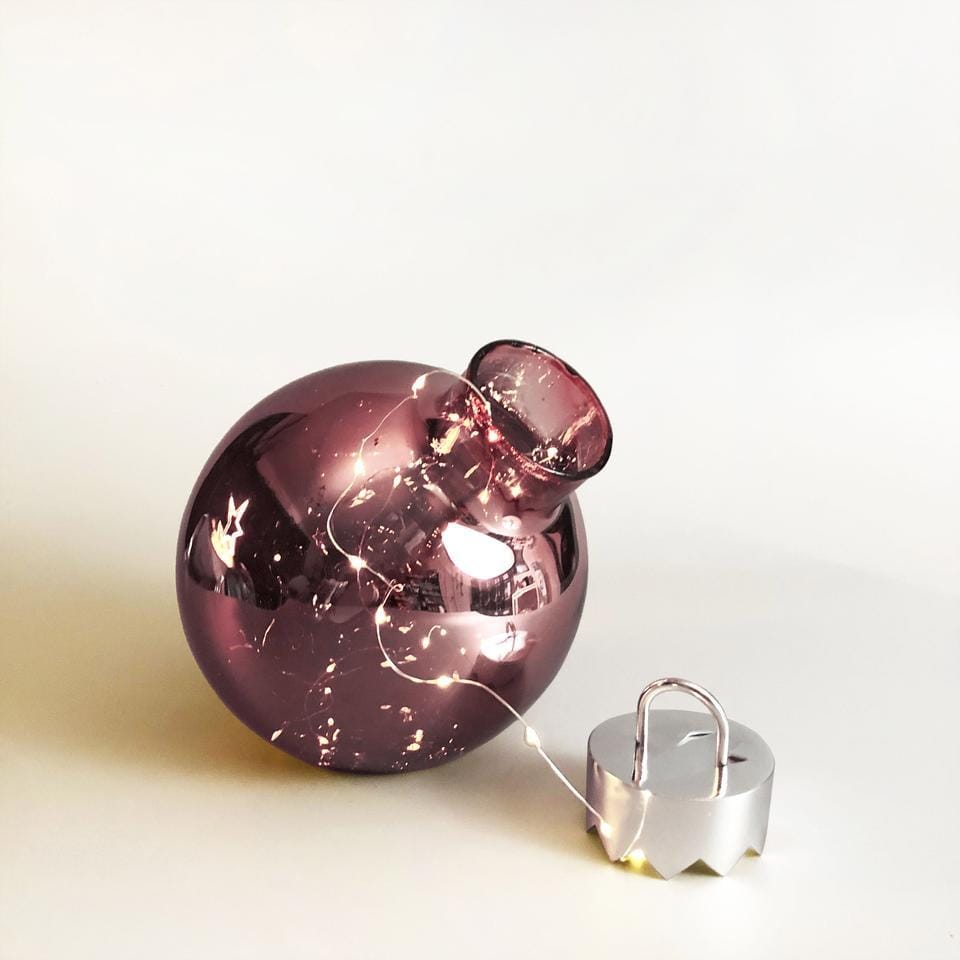 Promo Christmas Table Decoration&Candle Illuminated Christmas Glass Bauble - 5 colour options
