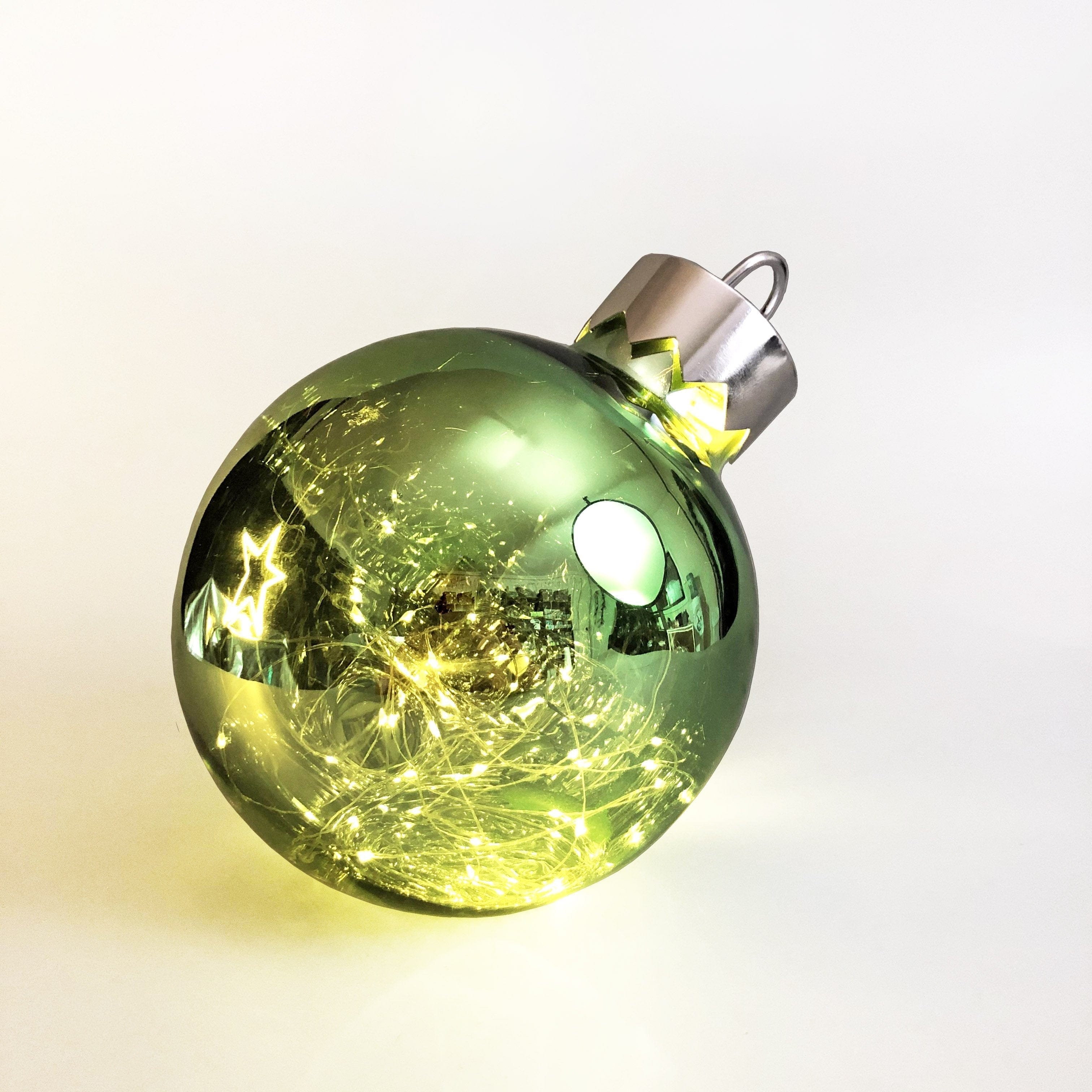 Promo Christmas Table Decoration&Candle Illuminated Christmas Glass Bauble - 5 colour options