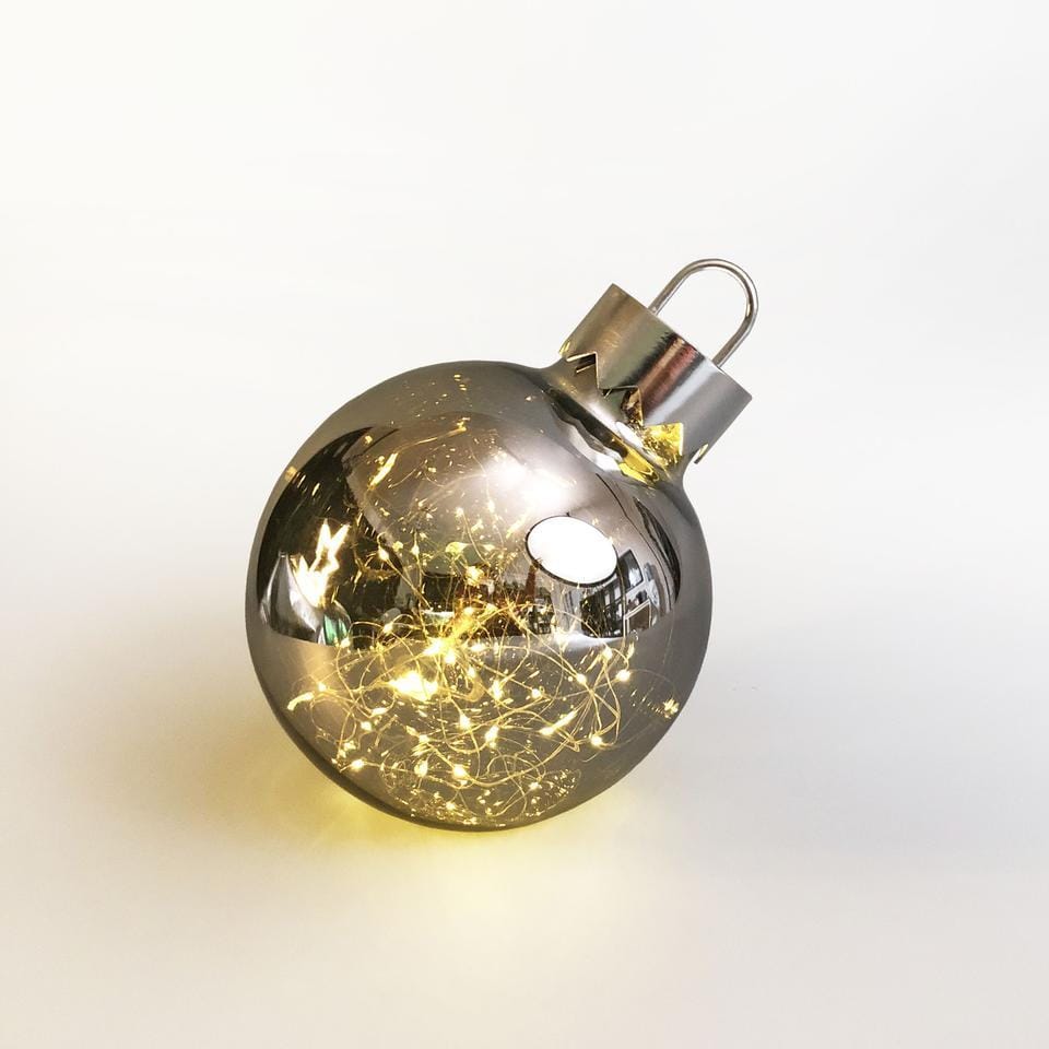 Promo Christmas Table Decoration&Candle Illuminated Christmas Glass Bauble - 5 colour options