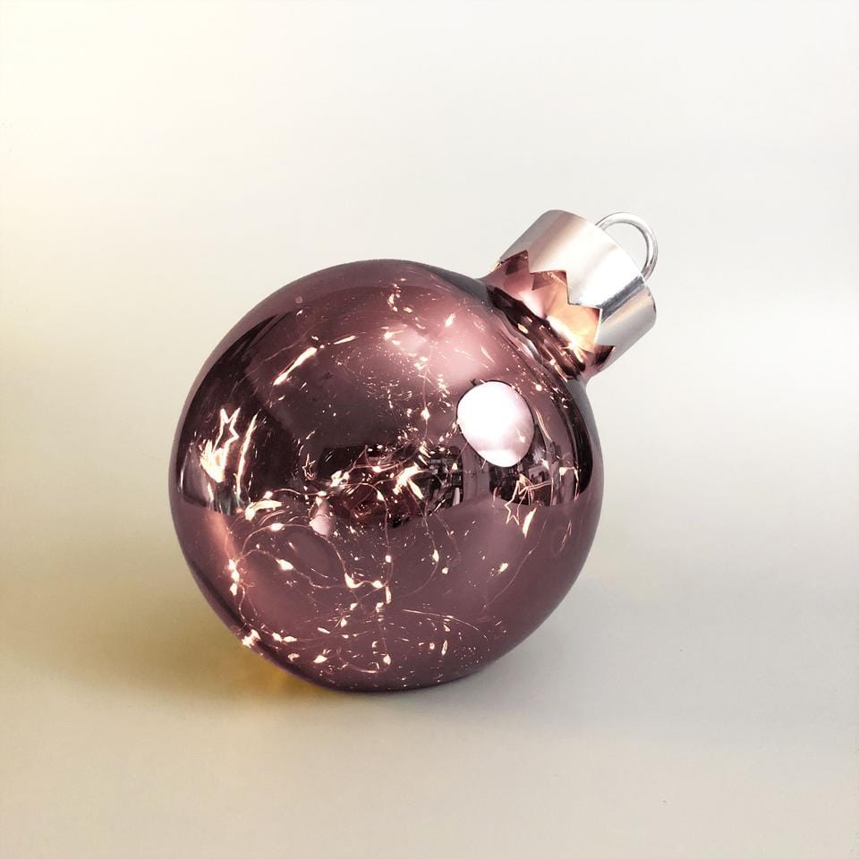 Promo Christmas Table Decoration&Candle Purple Illuminated Christmas Glass Bauble - 5 colour options DEC003P-P