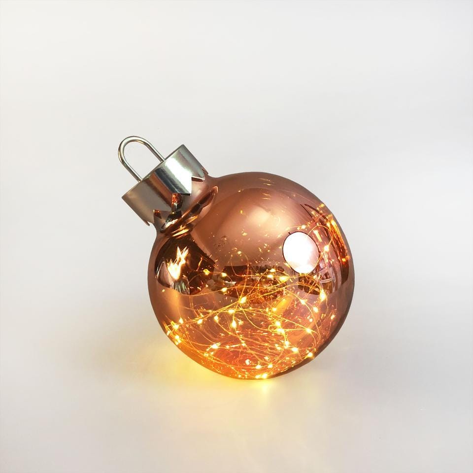 Promo Christmas Table Decoration&Candle Rose Illuminated Christmas Glass Bauble - 5 colour options DEC003RS-P