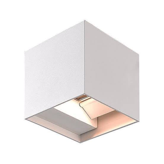 Qzao Exterior Wall Light Matte White / 3000K Warm White CUBE Up/Down LED Adjustable Light Surface Mount Wall Light QL04WH3K