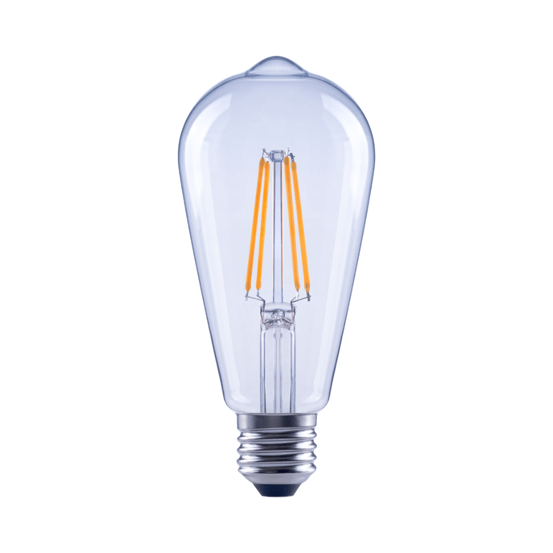 Qzao LED Globes 8W Non Dimmable 8W E27 Pear Style Vintage LED Globe ST64 Shape 6000K ST6430