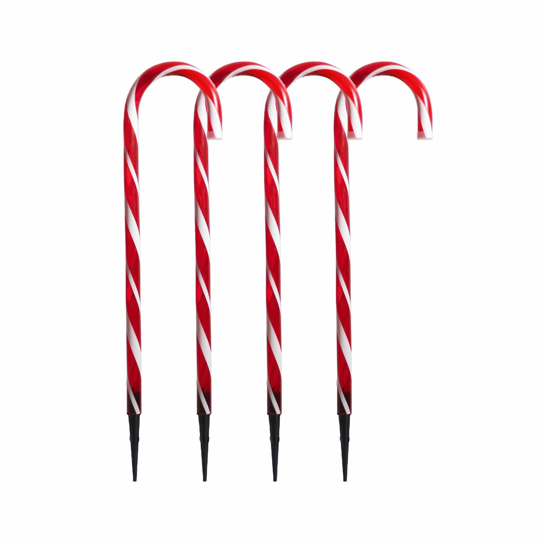 Lexi Lighting Christmas Path Light Red + White Set of 4 Solar Power Small Candy Cane - 2 Colour Options CAD01SSL-P