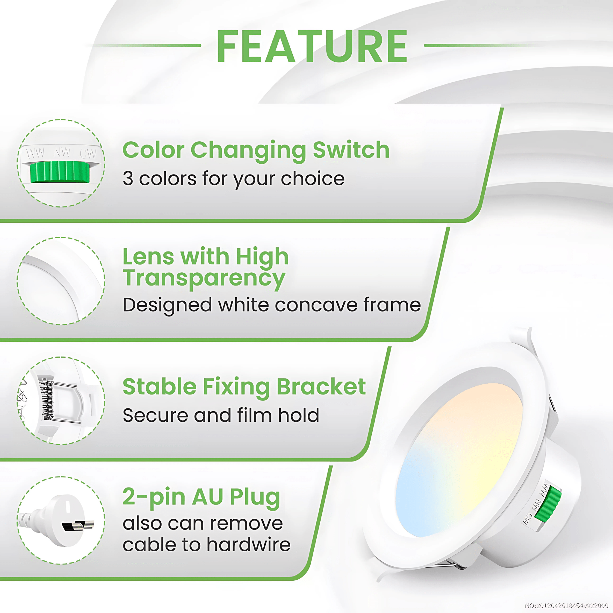 Green Earth Lighting Australia Home & Garden > Lighting 13W Tri-Colour Dimmable LED Downlight | 90mm Cut Out | Reno Powerlux