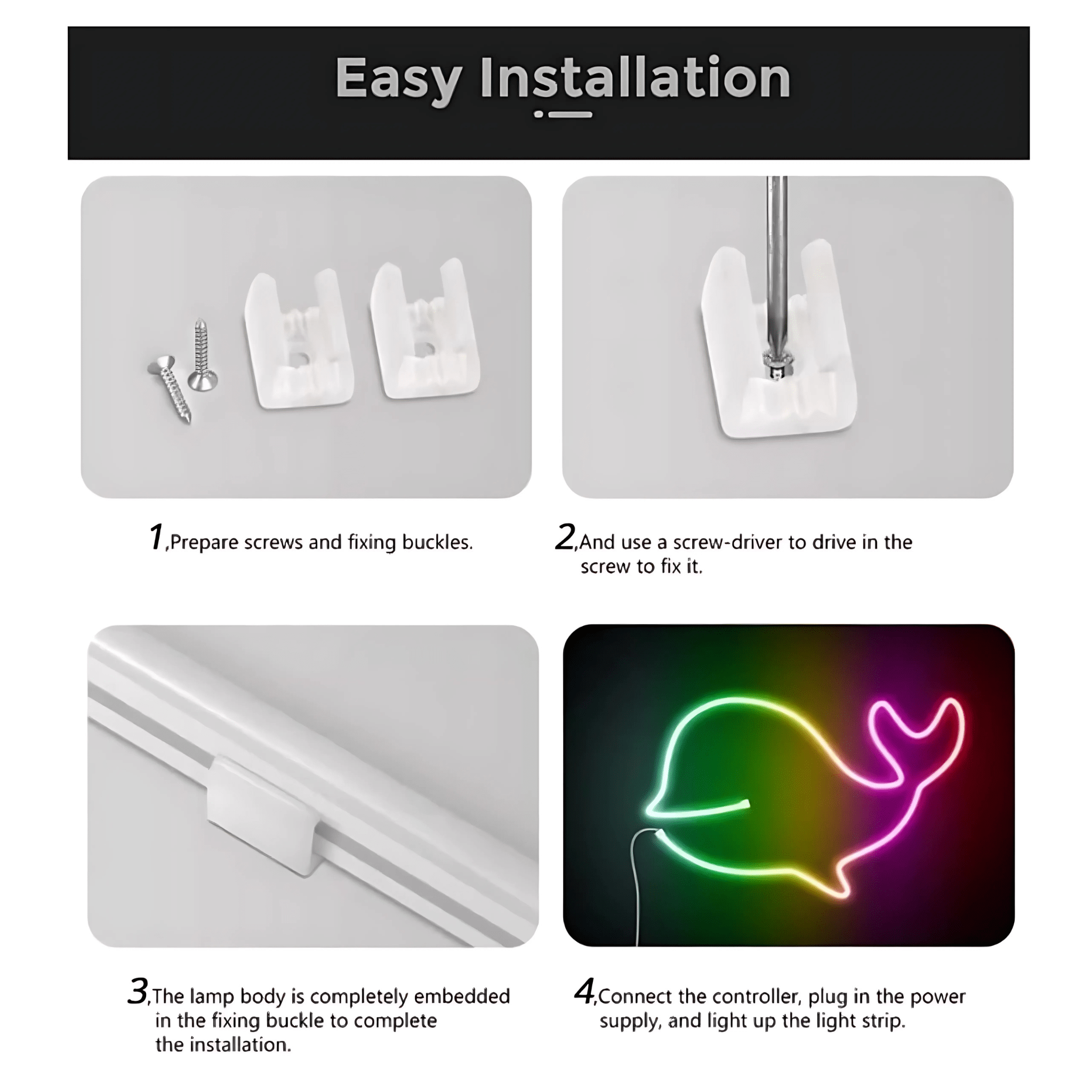 Strippy Home & Garden > Lighting > Night Lights & Ambient Lighting Strippy Party Beam: 2M RGB+IC Neon LED Strip Light Kit | Smart App & Remote PB