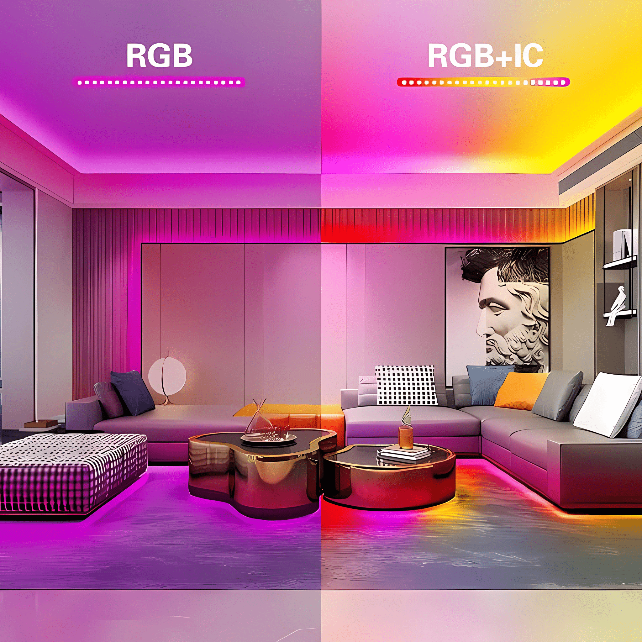 Strippy Home & Garden > Lighting > Night Lights & Ambient Lighting Strippy Party Beam: 2M RGB+IC Neon LED Strip Light Kit | Smart App & Remote PB