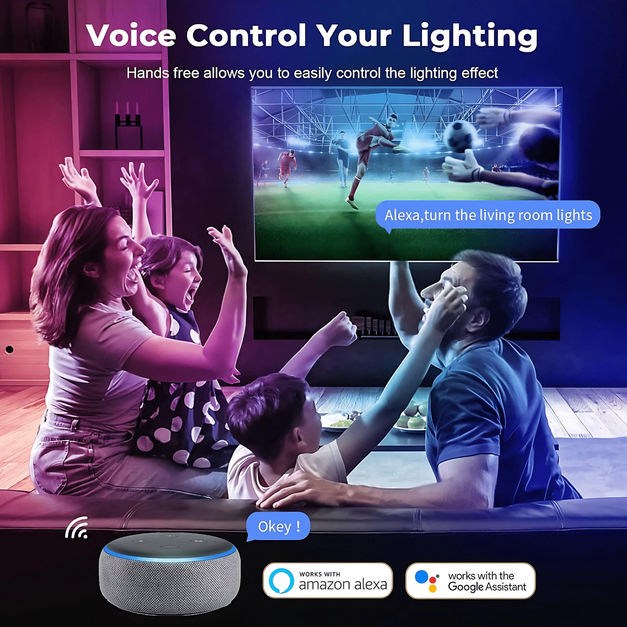 Strippy Home & Garden > Lighting > Night Lights & Ambient Lighting Strippy Party Beam: 3M RGB+IC Neon LED Strip Light Kit | WiFi Smart App & Remote PBWIFI